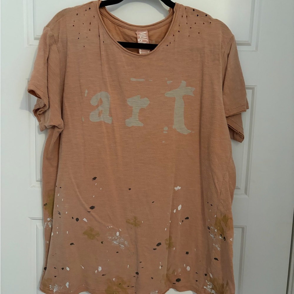 Magnolia Pearl Tan Art Tee Rust/Terracotta Color (Rare)